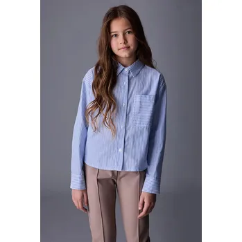 Chlapecká košile Dětská bavlněná košile Mayoral 7197.8G.Junior.9BYA modrá 55X, vel. 152