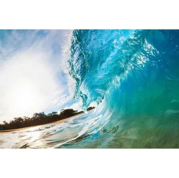 Fototapeta DIMEX | Samolepicí vliesová fototapeta na zeď Vlny oceánu MA-5-0213 | 375 x 250 cm | tyrkysová, modrá, bílá + Samolepicí vliesová fototapeta na stěnu DIMEX Vlny oceánu MA50213 v rozměru 375 x 250 cm