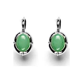 Náušnice Stříbrné náušnice, přírodní avanturin - NK 1374 (avanturin 8x6 mm)