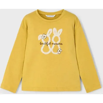 Bavlněné tričko s dlouhým rukávem Mayoral 4010.6J.Mini.9BYA žlutá 18X, vel. 116