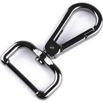 Galanterie Kovová karabina otočná, průvlek 25 mm Balení: 1 ks, Varianta: 2 nikl černý - 8591149006609