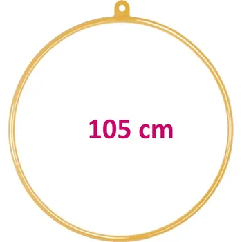 Aerial Hoop 105 cm s provazem a karabinami, zlatý