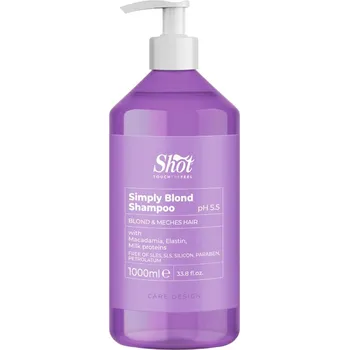 Šampon Shot Simply Blond Shampoo - regenerační šampon pro blond vlasy Simply Blond - šampón, 1000 ml