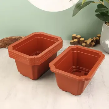 Květináč Květináč obdélníkový plastový klasický 5ks 18x13,4cm na bonsaje sukulenty bylinky