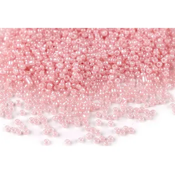 Korálek Rokajl 15/0 - 1,5 mm perleťový, neprůhledný Balení: 50 g, Varianta: M333 růžová sv. - 8596475492164