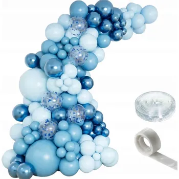 Balónek BALÓNKOVÁ GIRLANDA SADA BALÓNKY MODRÉ KONFETY LEPICÍ PÁSKA 109ks