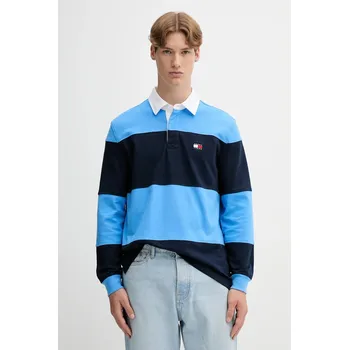 Pánská móda Bavlněné tričko s dlouhým rukávem Tommy Jeans DM0DM21665 modrá 55A, vel. S