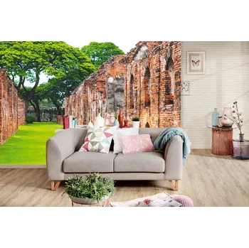 Fototapeta DIMEX | Samolepicí vliesová fototapeta na zeď Palác v Lopburi MA-5-0982 | 375 x 250 cm | zelená, oranžová, hnědá + Samolepicí vliesová fototapeta na stěnu DIMEX Palác v Lopburi MA50982 v rozměru 375 x 250 cm