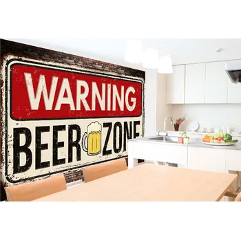 Fototapeta DIMEX | Samolepicí vliesová fototapeta na zeď Cedule - Pivo MA-5-2066 | 375 x 250 cm | červená, černá, žlutá + Samolepicí vliesová fototapeta na stěnu DIMEX Cedule - Pivo MA52066 v rozměru 375 x 250 cm