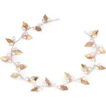 Ozdoba do vlasů s listy a korálky dlouhá Balení: 1 ks, Varianta: 2 (43 cm) zlatá - 8596475480468