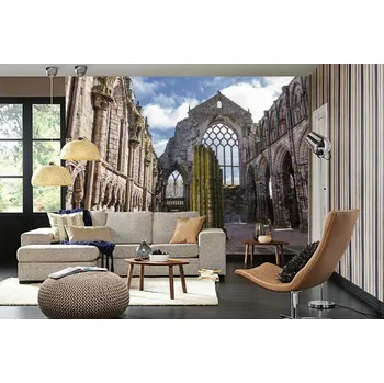 Fototapeta DIMEX | Samolepicí vliesová fototapeta na zeď Opatství Holyrood MA-5-1056 | 375 x 250 cm | zelená, hnědá, šedá + Samolepicí vliesová fototapeta na stěnu DIMEX Opatství Holyrood MA51056 v rozměru 375 x 250 cm