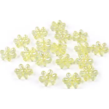 Korálek Plastové korálky s AB efektem květ Ø17 mm Balení: 10 g, Varianta: 2 žlutá - 8596475283458