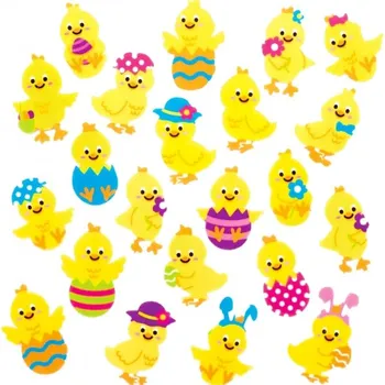 samolepka Plstěné samolepky kuřátka (100 ks) AT438 -