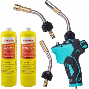 Stavební hořák Plynový hořák TC Technic 2200 W s piezo zapalováním, 3 trysky, 2 plynové kartuše