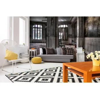 Fototapeta DIMEX | Samolepicí vliesová fototapeta na zeď Židle v hotelu MA-5-0877 | 375 x 250 cm | hnědá, šedá + Samolepicí vliesová fototapeta na stěnu DIMEX Židle v hotelu MA50877 v rozměru 375 x 250 cm