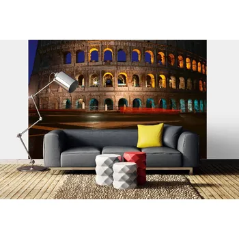 Fototapeta DIMEX | Samolepicí vliesová fototapeta na zeď Koloseum, Řím MA-5-1077 | 375 x 250 cm | modrá, žlutá, hnědá + Samolepicí vliesová fototapeta na stěnu DIMEX Koloseum, Řím MA51077 v rozměru 375 x 250 cm