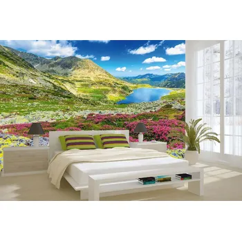 Fototapeta DIMEX | Samolepicí vliesová fototapeta na zeď Ohromující scenérie přírody MA-5-1816 | 375 x 250 cm | zelená, modrá, šedá, růžová + Samolepicí vliesová fototapeta na stěnu DIMEX Ohromující scenérie přírody MA51816 v rozměru 375 x 250 cm