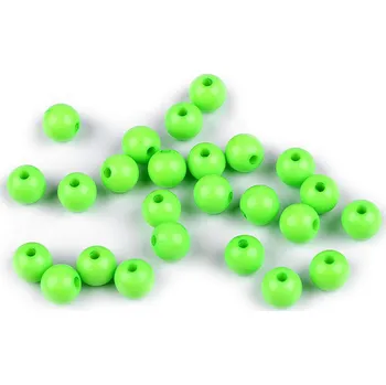 Módní doplněk Plastové korálky Color Ø8 mm Balení: 7 g, Varianta: 7 zelená sv. - 8596475218658