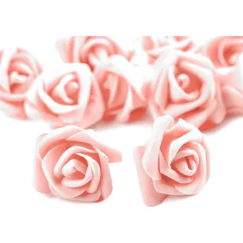 Svatební dekorace Dekorační pěnová růže Ø3-4 cm Balení: 10 ks, Varianta: 12 pudrová - 8591149341038