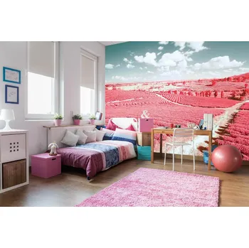 Fototapeta DIMEX | Samolepicí vliesová fototapeta na zeď Infračervená krajina MA-5-1711 | 375 x 250 cm | modrá, červená, bílá, růžová + Samolepicí vliesová fototapeta na stěnu DIMEX Infračervená krajina MA51711 v rozměru 375 x 250 cm