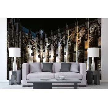 Fototapeta DIMEX | Samolepicí vliesová fototapeta na zeď Westminsterské opatství, detail MA-5-1072 | 375 x 250 cm | černá, hnědá, šedá + Samolepicí vliesová fototapeta na stěnu DIMEX Westminsterské opatství, detail MA51072 v rozměru 375 x 250 cm