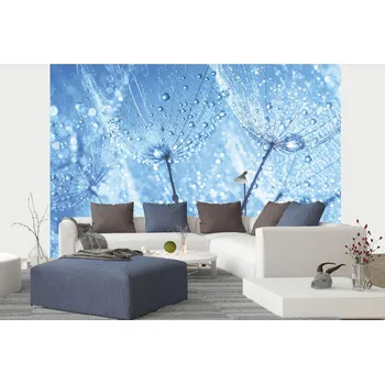 Fototapeta DIMEX | Samolepicí vliesová fototapeta na zeď Detail pampelišky MA-5-1324 | 375 x 250 cm | modrá, bílá + Samolepicí vliesová fototapeta na stěnu DIMEX Detail pampelišky MA51324 v rozměru 375 x 250 cm