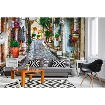 Fototapeta DIMEX | Samolepicí vliesová fototapeta na zeď St. Paul de Vence MA-5-0701 | 375 x 250 cm | červená, hnědá, šedá + Samolepicí vliesová fototapeta na stěnu DIMEX St. Paul de Vence MA50701 v rozměru 375 x 250 cm