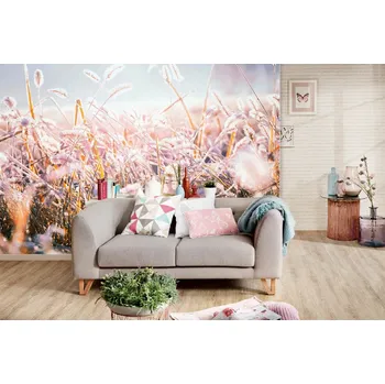 Fototapeta DIMEX | Samolepicí vliesová fototapeta na zeď Ranní jinovatka MA-5-1727 | 375 x 250 cm | bílá, žlutá + Samolepicí vliesová fototapeta na stěnu DIMEX Ranní jinovatka MA51727 v rozměru 375 x 250 cm