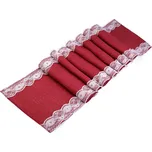 Běhoun / ubrus jutový s krajkou 30x300 cm Balení: 1 ks, Varianta: 2 červená jahoda - 8591149410833