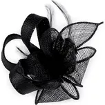 Fascinátor / brož květ s peřím Balení: 1 ks, Varianta: 5 černá - 8591149708978