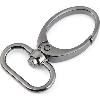 Kovová karabina otočná, průvlek 25 mm Balení: 2 ks, Varianta: 3 nikl černý - 8591149410482