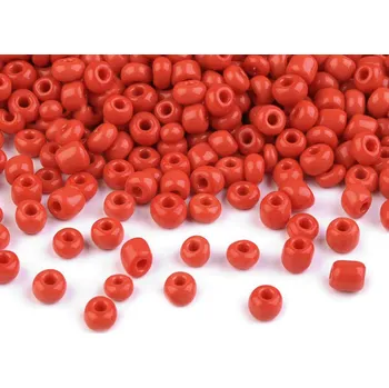 Korálek Rokajl 6/0 - 4 mm neprůhledný Balení: 50 g, Varianta: 45L červená světlá - 8596475185257