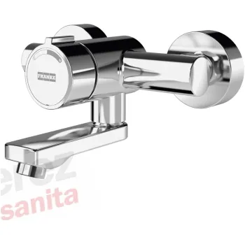 Vodovodní baterie Samouzavírací nástěnná baterie Franke KWC F3SM1004 (délka ramínka 160mm)