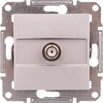 Elektrická zásuvka Anténní zásuvka nástěnná Schneider Electric stříbrná