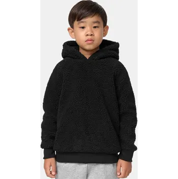 Chlapecká mikina Urban Classics Klučičí teplá kožíšková mikina Sherpa Barva: Černá, Velikost: 110/116