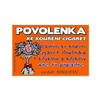 Žertovný předmět Povolenka ke kouření cigaret