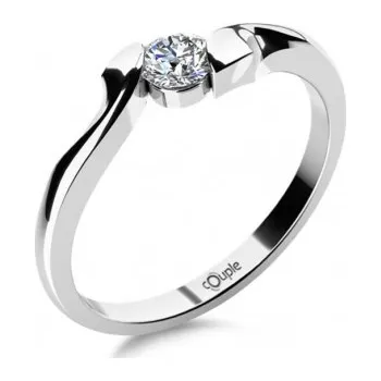 Prsten Couple, Zásnubní prsten Lyra, bílé zlato s briliantem, vel. 51, prům. 16.2 mm, 585-68-1-4051.1B00.0.51.FVS1.000