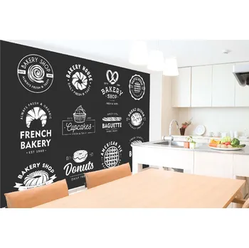 Fototapeta DIMEX | Samolepicí vliesová fototapeta na zeď Plakát pekárna MA-5-2084 | 375 x 250 cm | bílá, černá + Samolepicí vliesová fototapeta na stěnu DIMEX Plakát pekárna MA52084 v rozměru 375 x 250 cm