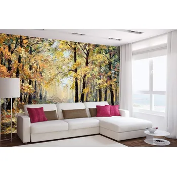 Fototapeta DIMEX | Samolepicí vliesová fototapeta na zeď Malba - Podzim MA-5-2034 | 375 x 250 cm | zelená, oranžová, hnědá + Samolepicí vliesová fototapeta na stěnu DIMEX Malba - Podzim MA52034 v rozměru 375 x 250 cm