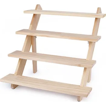 Dřevěný stojan / dekorační schůdky Balení: 1 ks, Varianta: přírodní sv. - 8591149919596