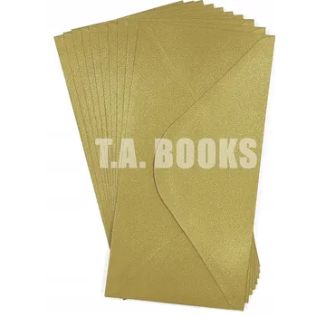 Obálka OBÁLKA DL obdélníková 11 cm x 22 cm / 110 x 220 PERLEŤOVÁ ZLATÁ 10 ks