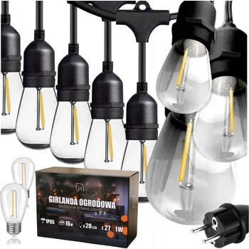 Venkovní osvětlení Světelný řetěz DH Light 1000 cm do sítě černý