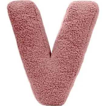 Dekorace do dětského pokoje MEALINI Plyšové písmeno Růžové V