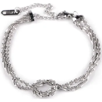 Náramek Náramek z nerezové oceli dvojitý s uzlem Balení: 1 ks, Varianta: 1 stříbrná - 8596475604109