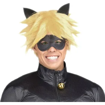 Karnevalová paruka Paruka a maska - Černý kocour