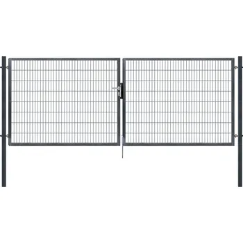 Plot PILECKÝ s.r.o. - Dvoukřídlá brána PILOFOR® SUPER poplastovaná (Zn + PVC) - antracit, rozměr 4090 × 1380 mm