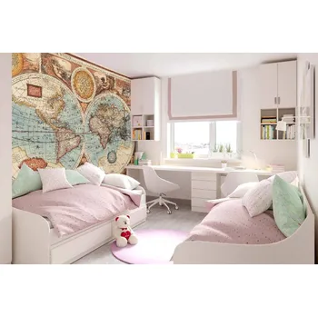 Fototapeta DIMEX | Samolepicí vliesová fototapeta na zeď Stará mapa III. MA-5-1533 | 375 x 250 cm | modrá, žlutá, hnědá + Samolepicí vliesová fototapeta na stěnu DIMEX Stará mapa III. MA51533 v rozměru 375 x 250 cm