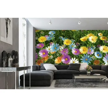 Fototapeta DIMEX | Samolepicí vliesová fototapeta na zeď Jaro MA-5-1332 | 375 x 250 cm | zelená, modrá, žlutá, růžová + Samolepicí vliesová fototapeta na stěnu DIMEX Jaro MA51332 v rozměru 375 x 250 cm