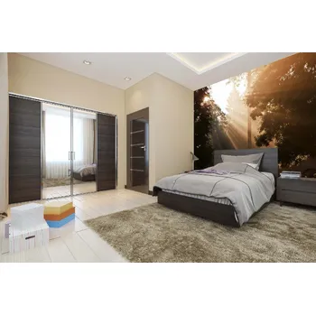 Fototapeta DIMEX | Samolepicí vliesová fototapeta na zeď Stromy za úsvitu MA-5-1707 | 375 x 250 cm | bílá, krémová, hnědá + Samolepicí vliesová fototapeta na stěnu DIMEX Stromy za úsvitu MA51707 v rozměru 375 x 250 cm