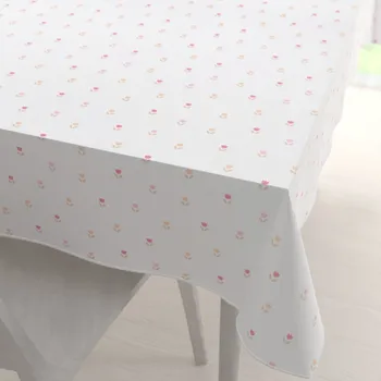 ubrus Teflonový obdélníkový ubrus TF-115 Barevné tulipánky na bílém 50x100 cm
